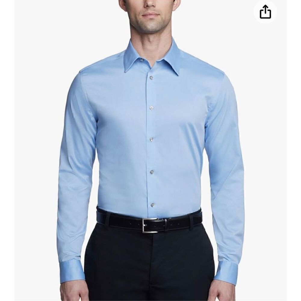 Calvin Klein Men's Dress Shirt Slim Fit Non Iron Solid